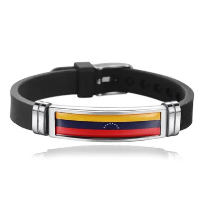 FIMAO USA Spain Flag Bracelet for Men Women Israel Germany Flags Adjustable Silicone Wristband Bangle 2020 Souvenir Gift
