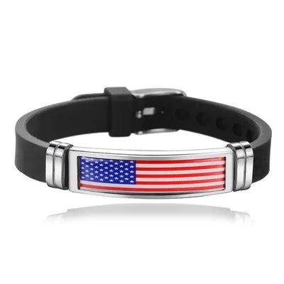 FIMAO USA Spain Flag Bracelet for Men Women Israel Germany Flags Adjustable Silicone Wristband Bangle 2020 Souvenir Gift
