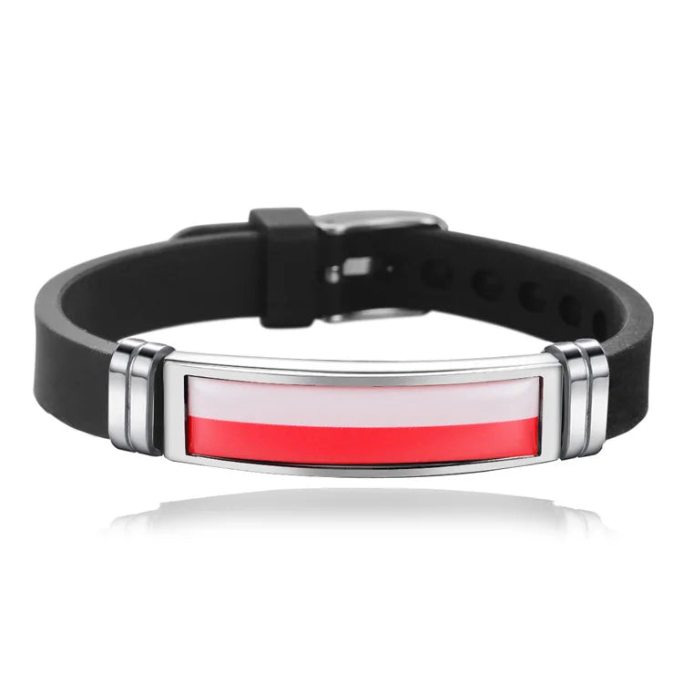 FIMAO USA Spain Flag Bracelet for Men Women Israel Germany Flags Adjustable Silicone Wristband Bangle 2020 Souvenir Gift