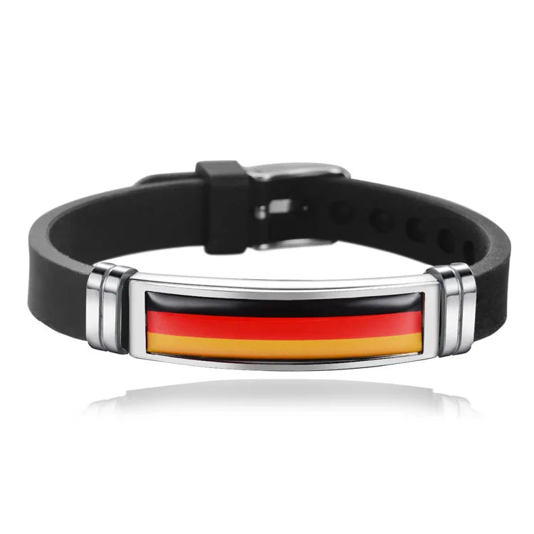 FIMAO USA Spain Flag Bracelet for Men Women Israel Germany Flags Adjustable Silicone Wristband Bangle 2020 Souvenir Gift