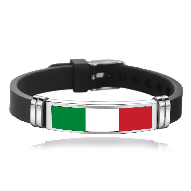 FIMAO USA Spain Flag Bracelet for Men Women Israel Germany Flags Adjustable Silicone Wristband Bangle 2020 Souvenir Gift